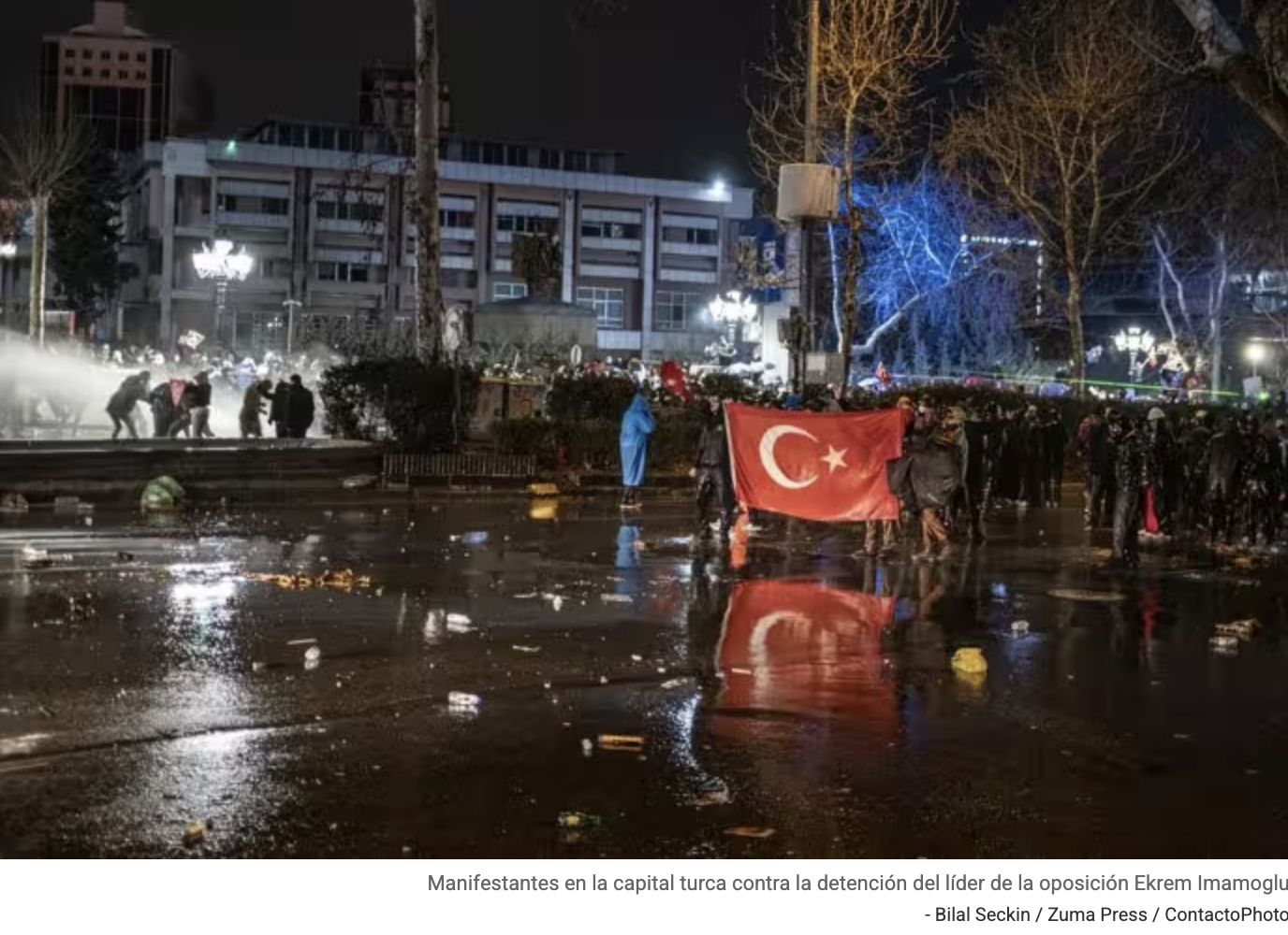 europa press - más de 40 detenidos en nuevas protestas contra la detención del líder de la oposición turca imamoglu